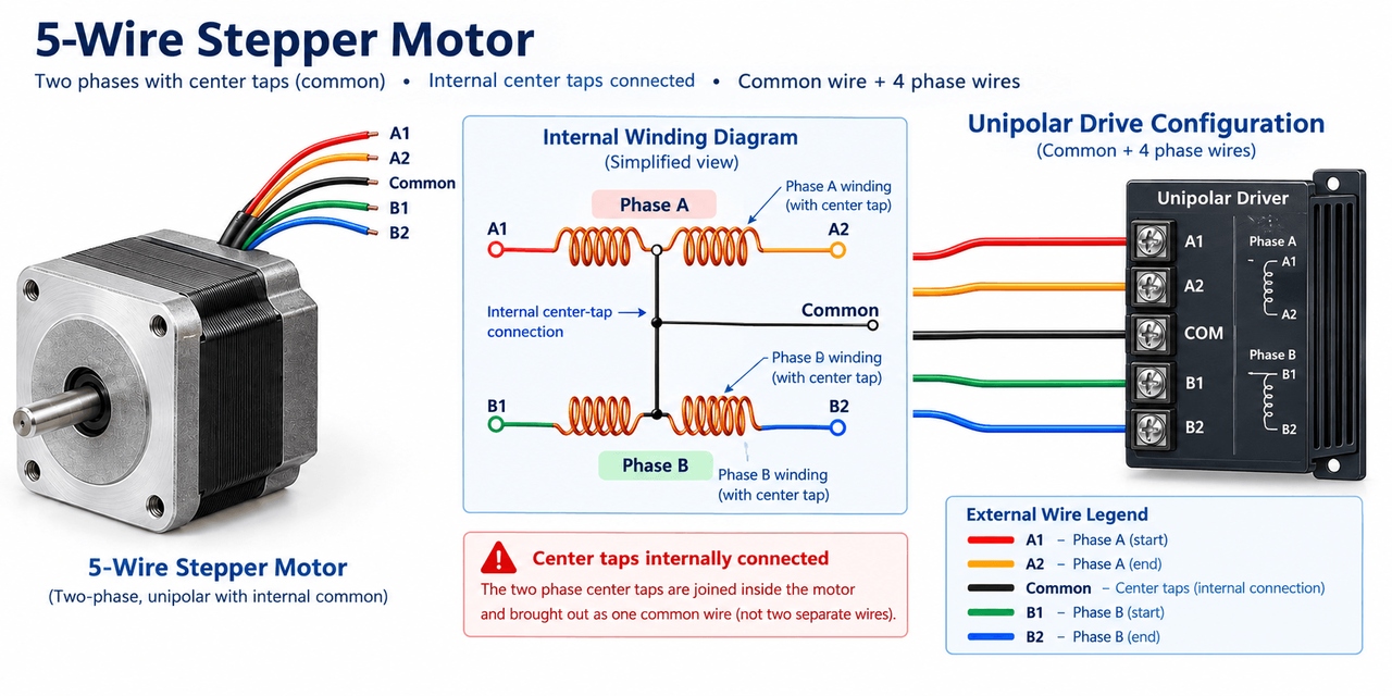 5 wire stepper motor wiring diagram