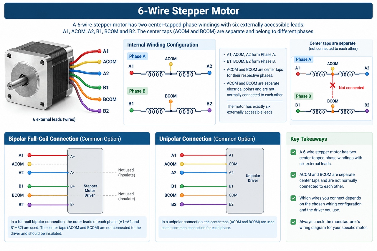 6 wire stepper motor wiring diagram