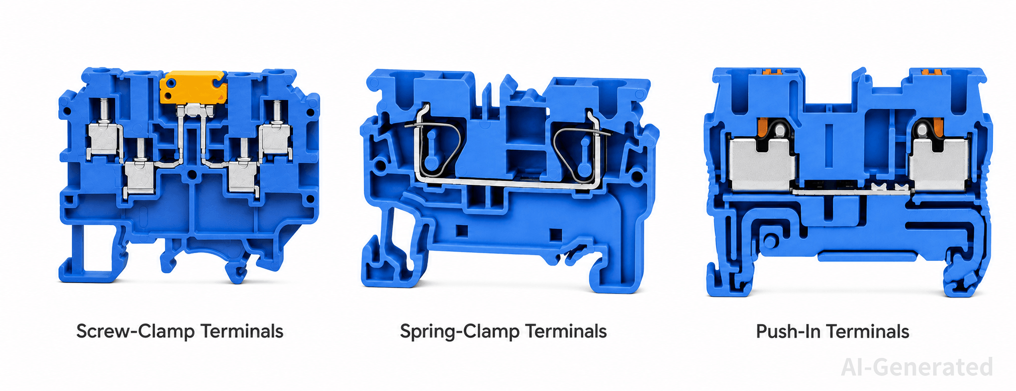 Screw vs. Spring vs. Push In Terminal Blocks