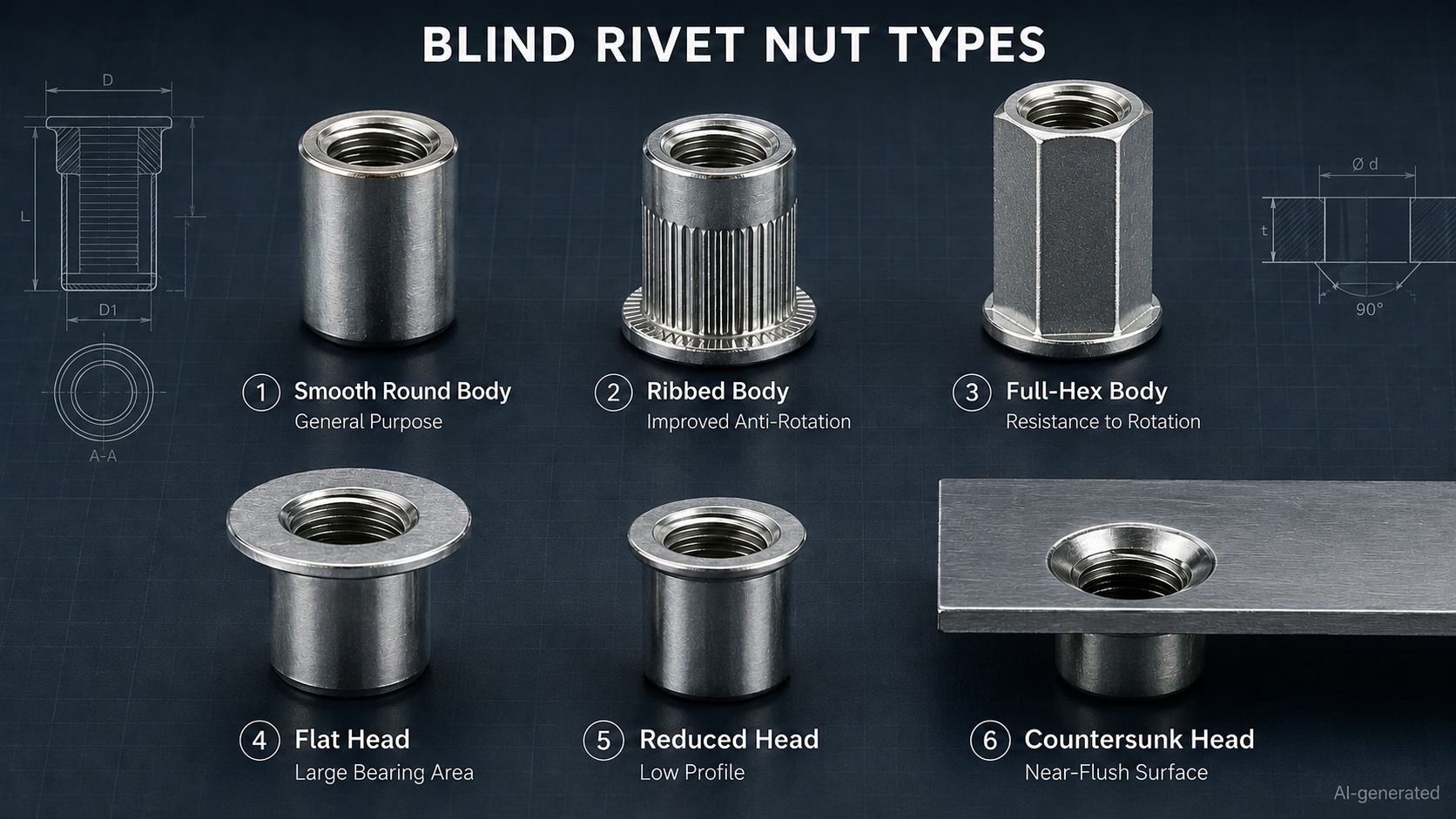 blind rivet nut types comparison