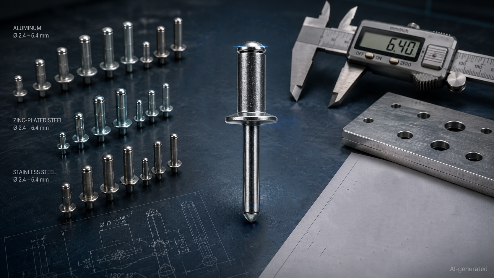 blind rivet size grip range selection guide