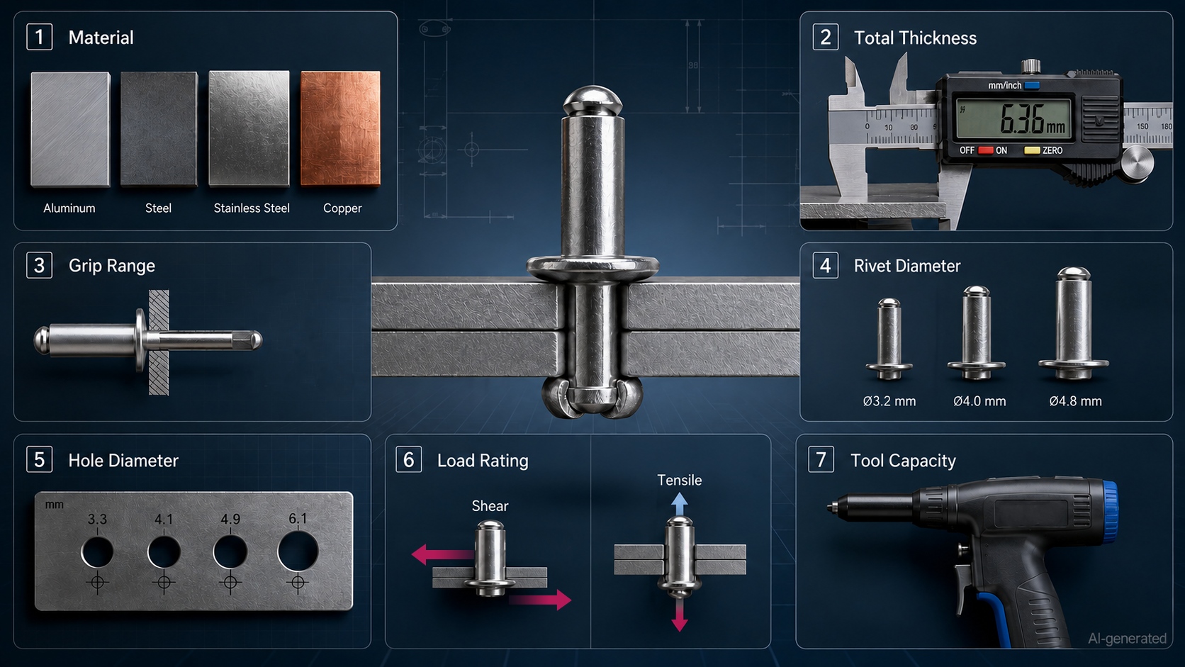 blind rivet size selection checklist summary