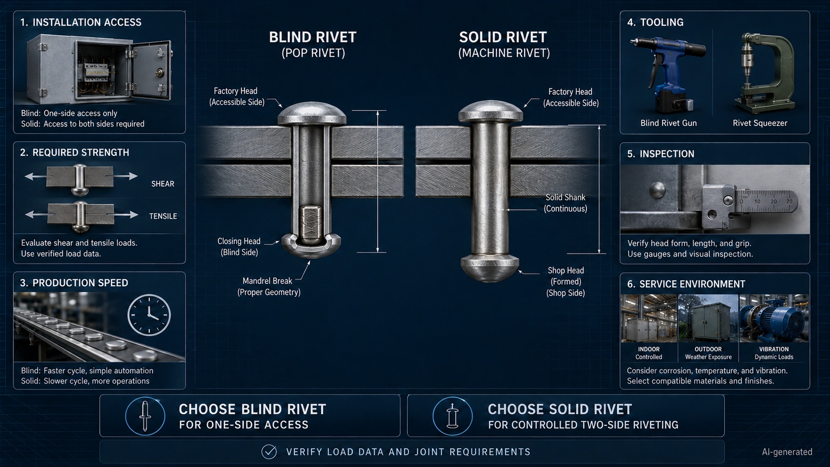 blind rivet vs solid rivet selection guide summary