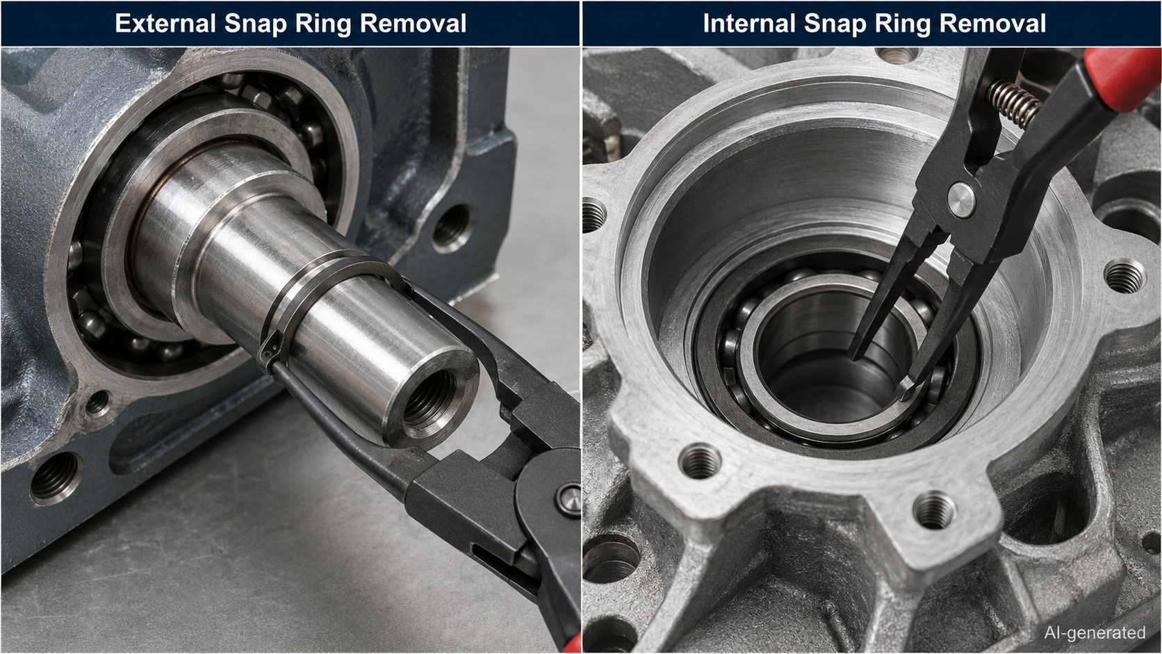 external vs internal snap ring removal