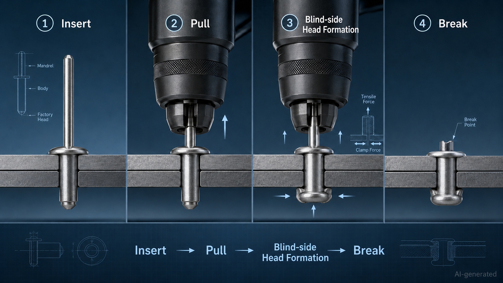 how a blind rivet works