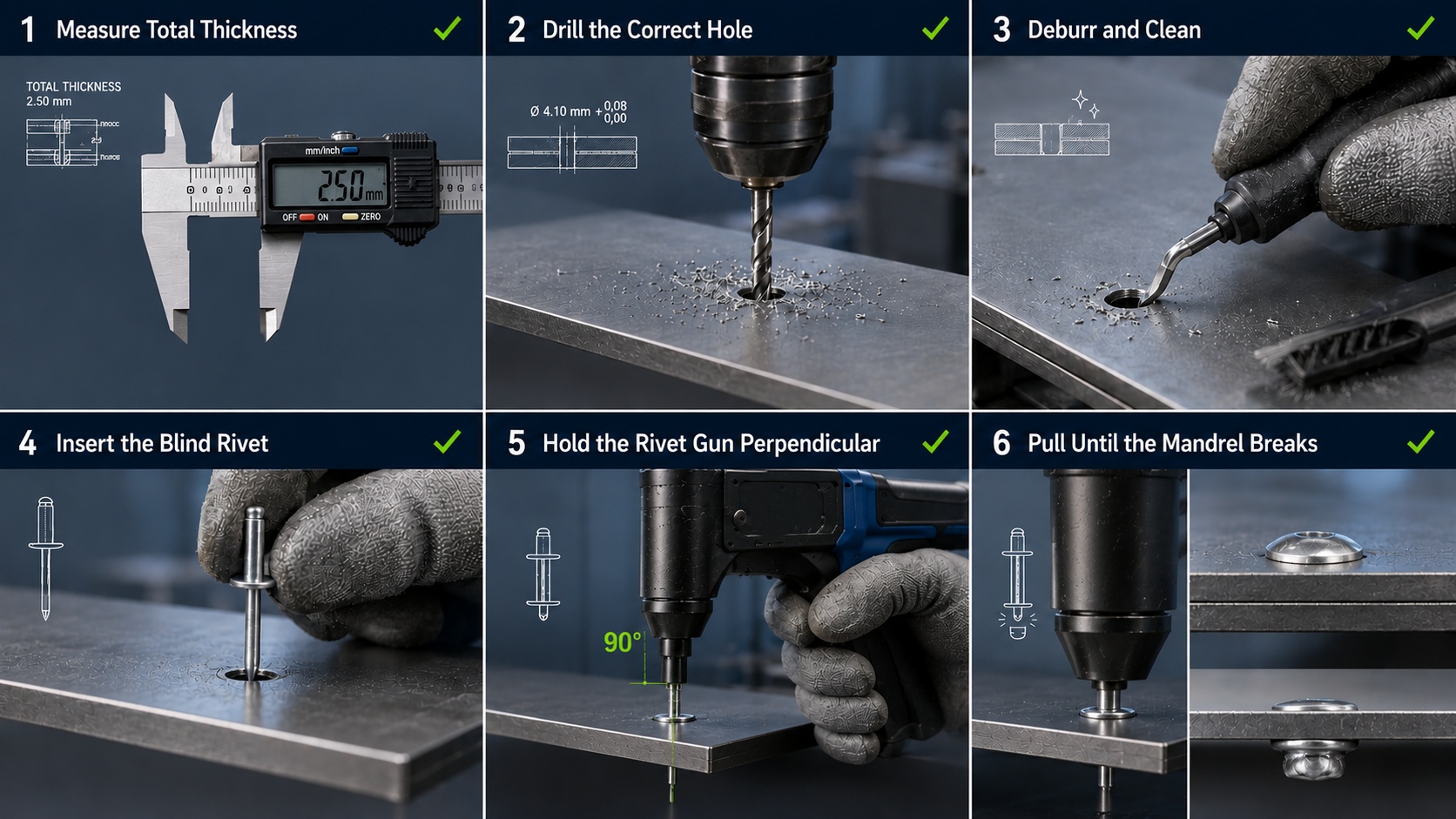 how to install a blind rivet