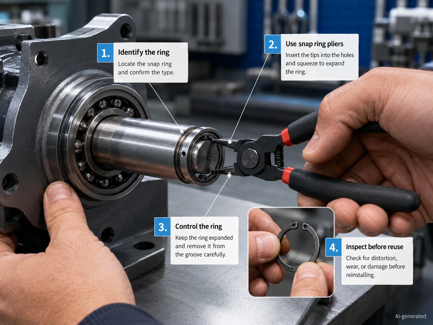 how to remove snap rings safely