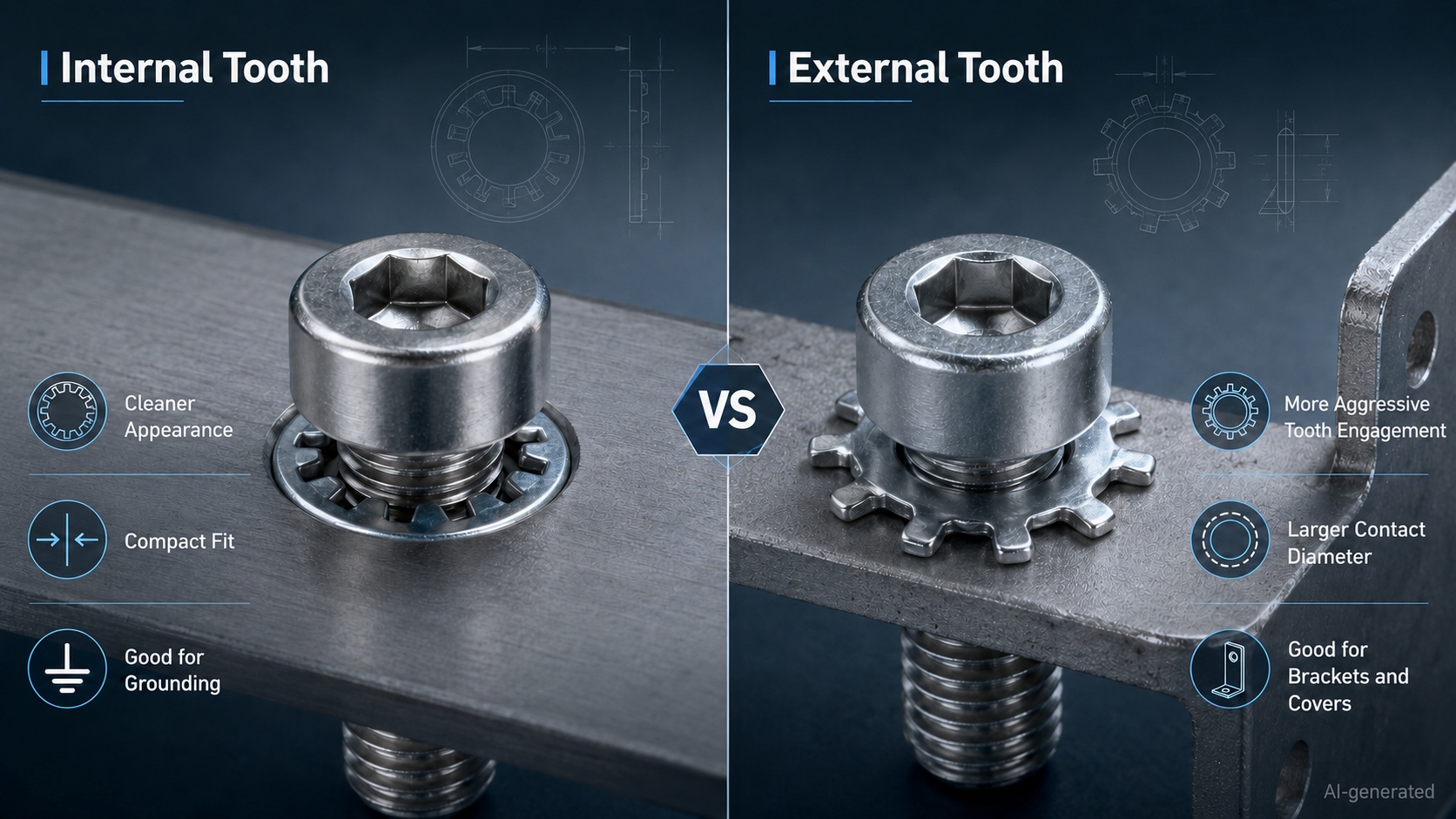 internal vs external tooth lock washer