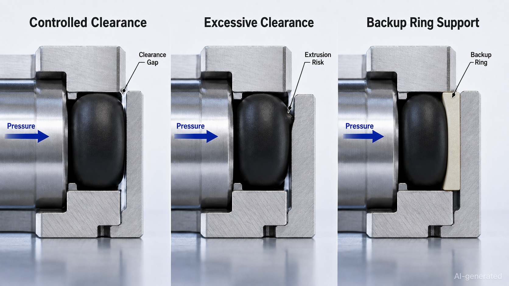 o ring clearance extrusion backup ring