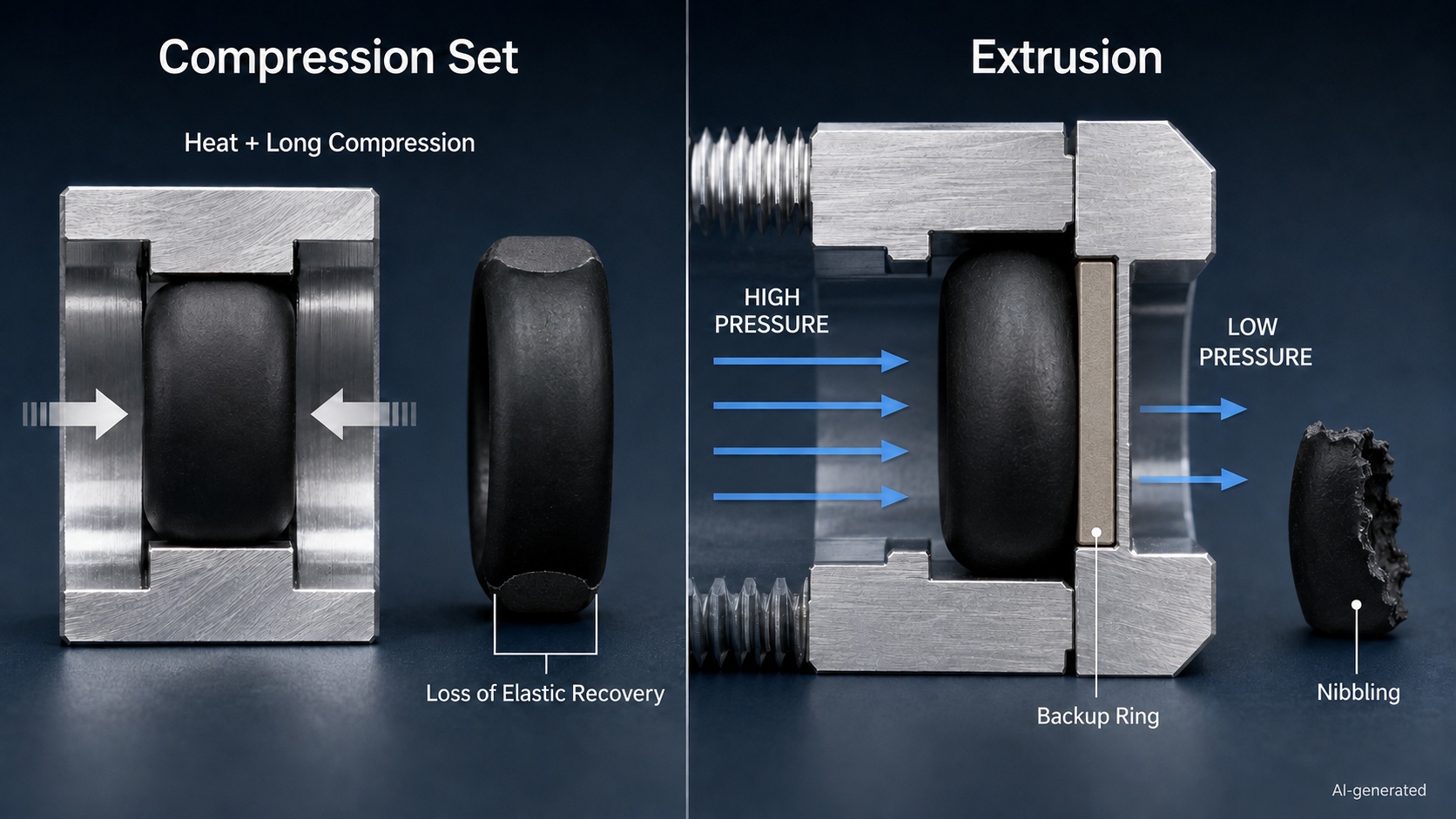 o ring compression set vs extrusion