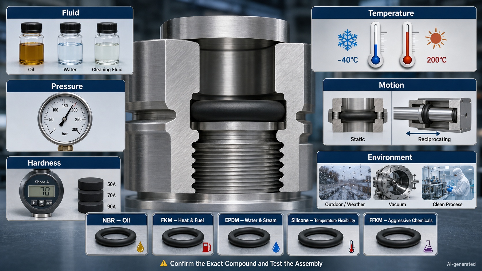 o ring material selection checklist summary