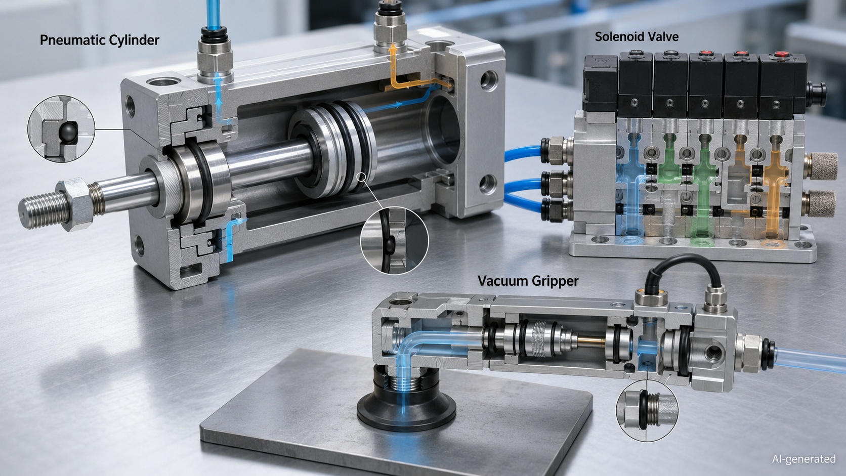 o ring pneumatic cylinder valve vacuum gripper
