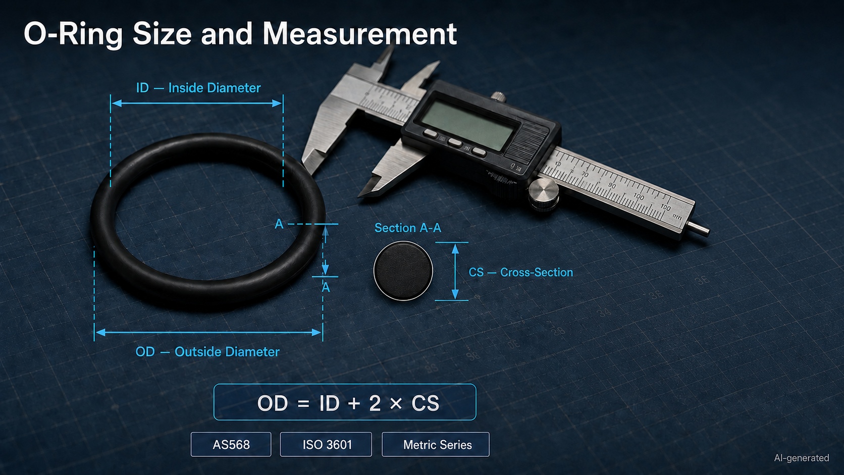 o ring size id od cross section measurement