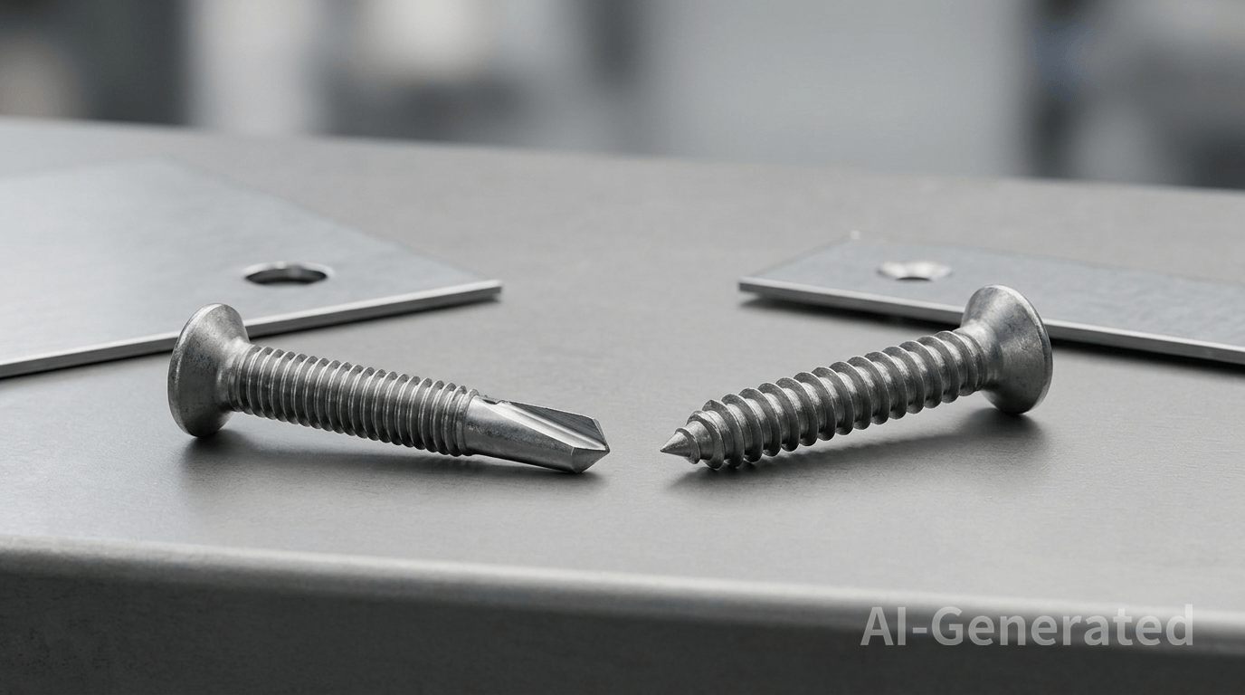 Comparison of a self-drilling screw with a drill-point tip and a self-tapping screw with a pointed tip