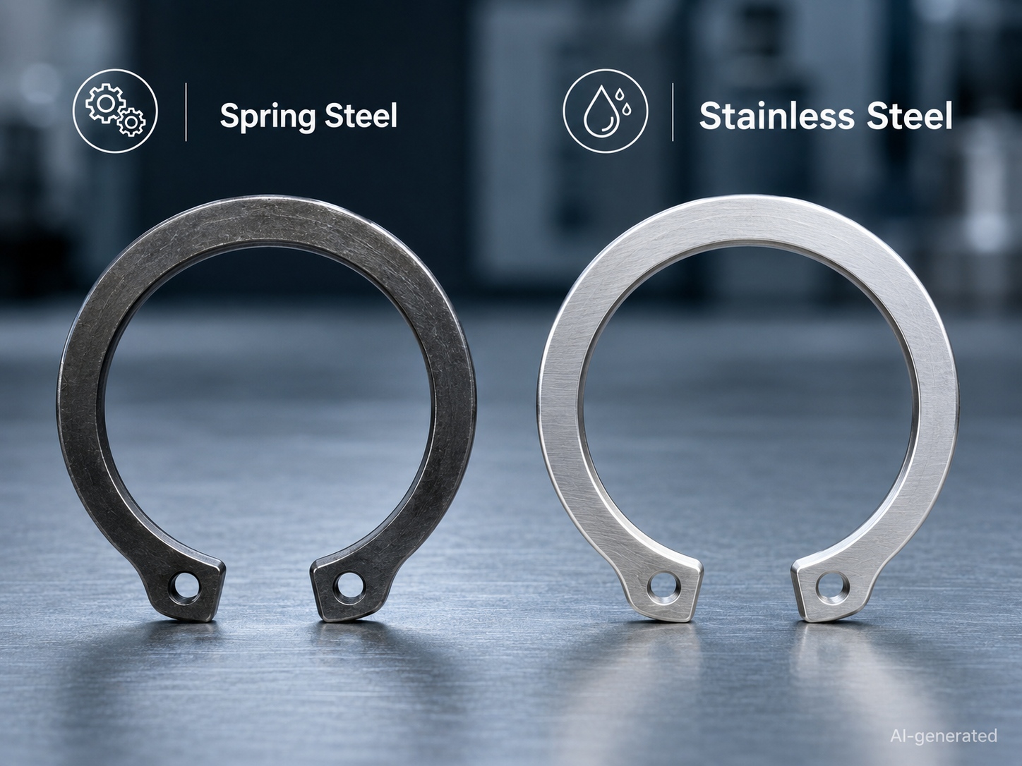 spring steel vs stainless steel snap rings