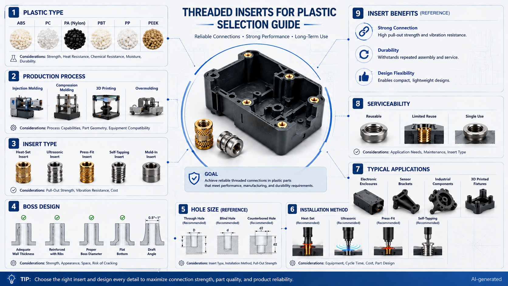 threaded inserts for plastic selection guide summary