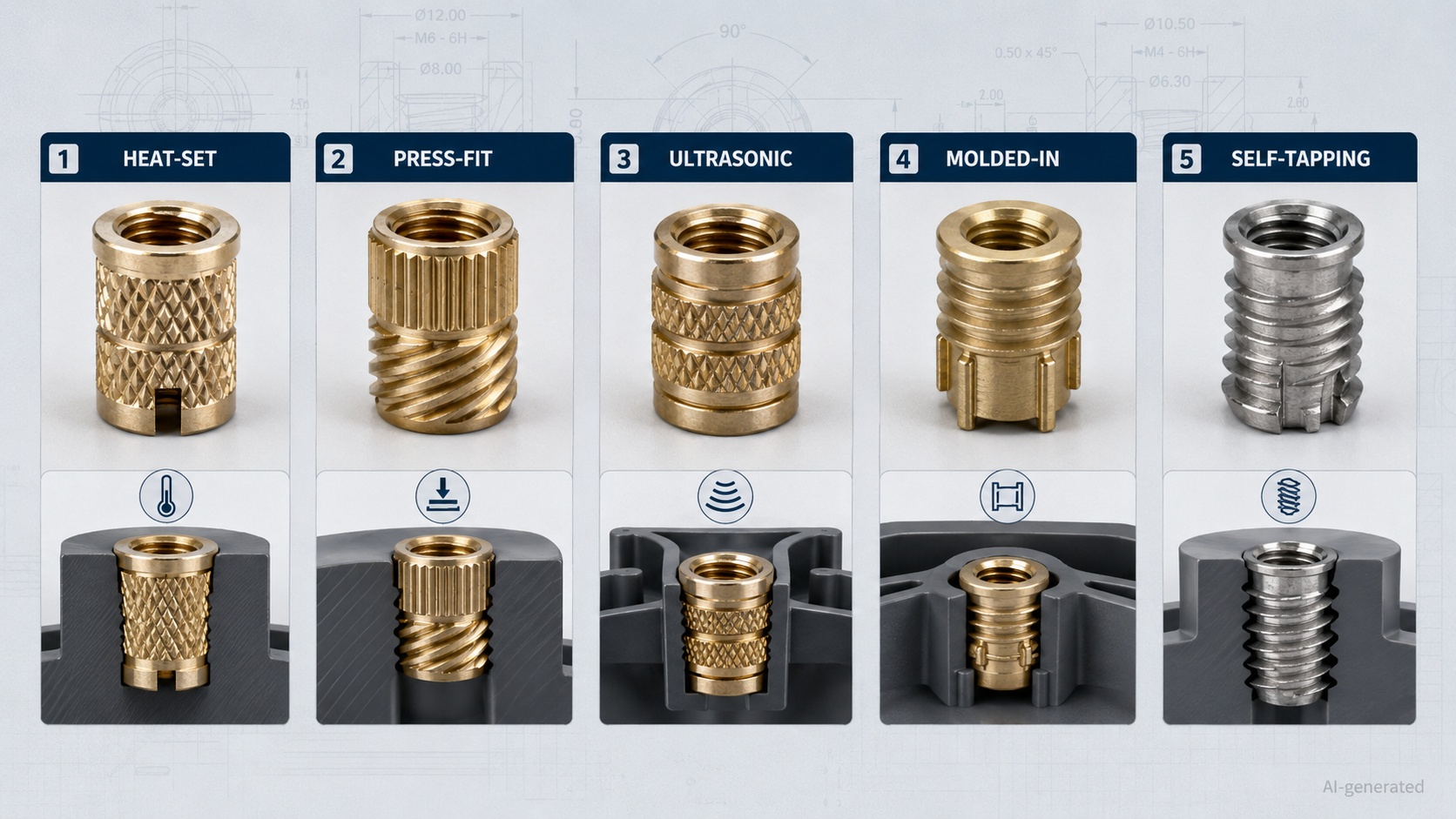 threaded inserts for plastic types comparison