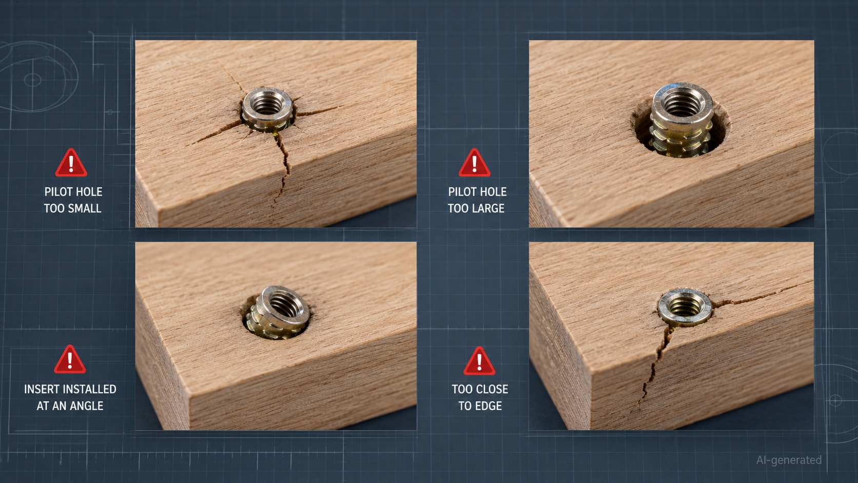threaded inserts for wood common mistakes