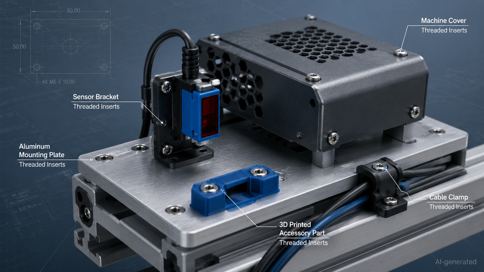 threaded inserts mechatronic applications