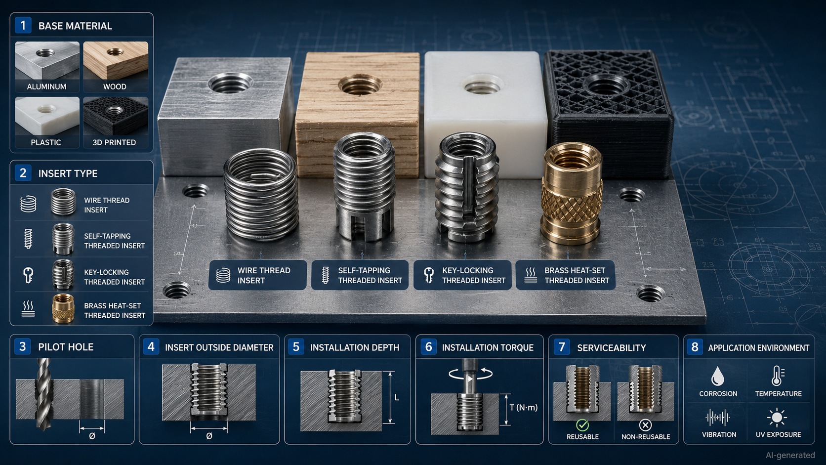 threaded inserts selection guide summary
