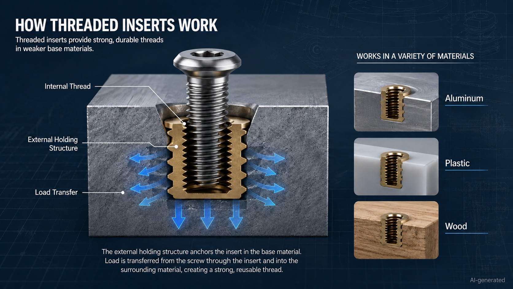 threaded inserts working principle