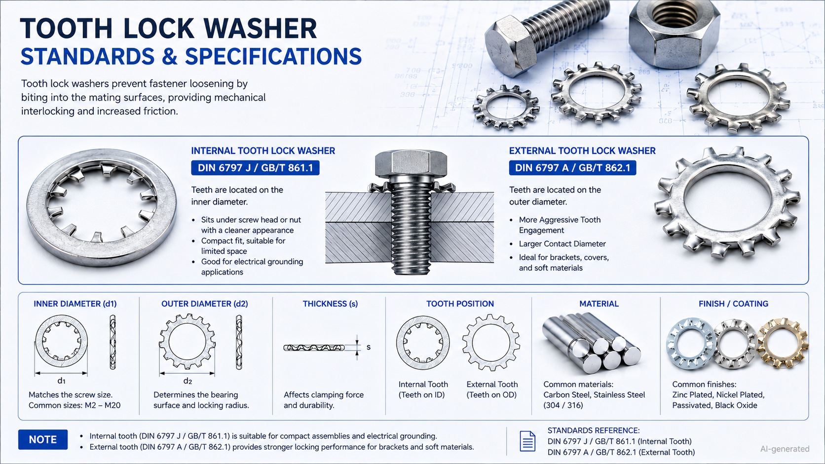 tooth lock washer standards specifications