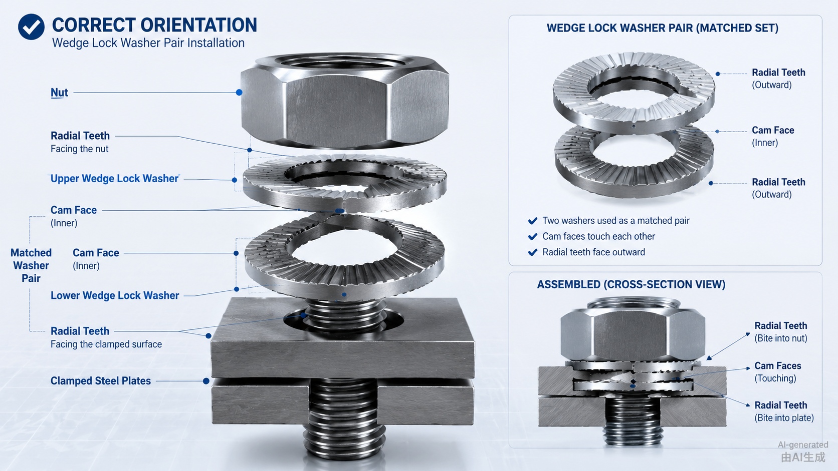 wedge lock washer installation diagram