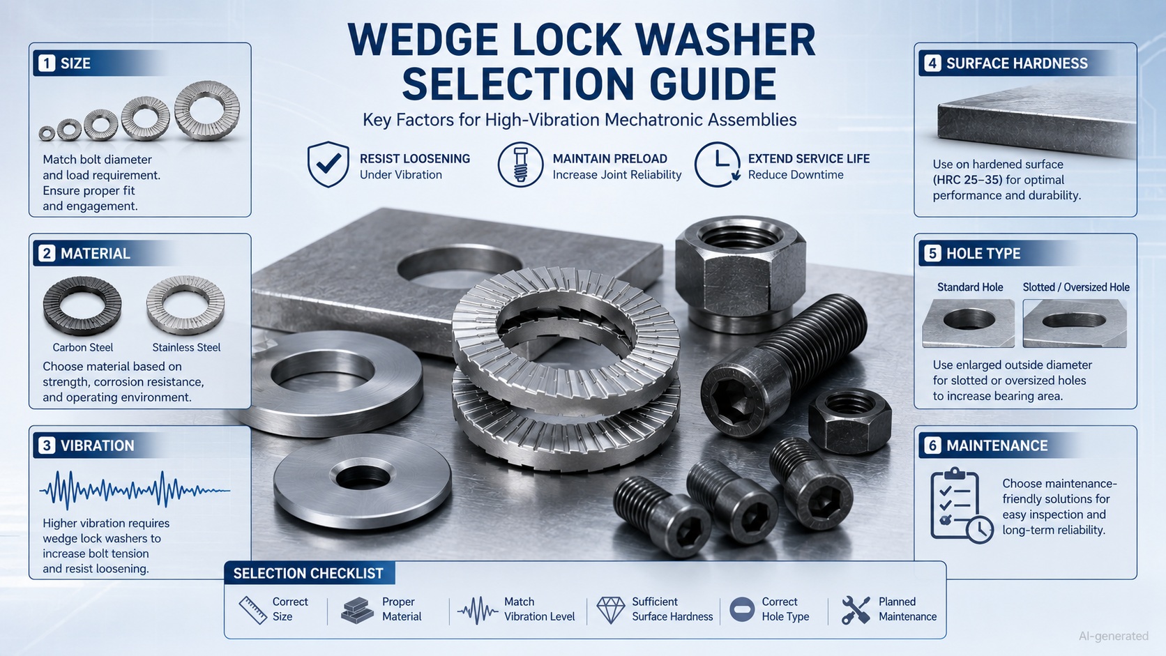 wedge lock washer selection guide
