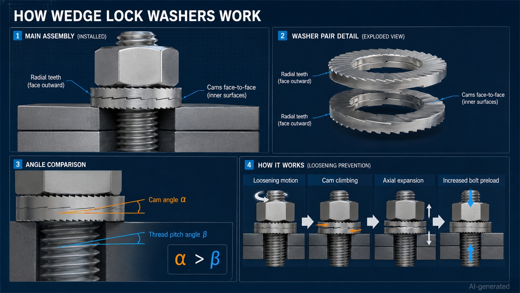 wedge lock washer working principle