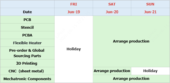 JLCMC 2026 Dragon Boat Festival Holiday Production Schedule